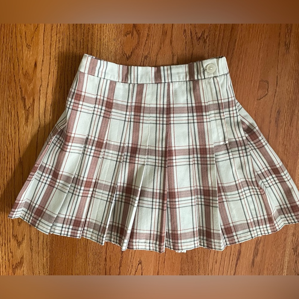 EUC Aerie Plaid Pleated Flared Skirt Size Extra Small.